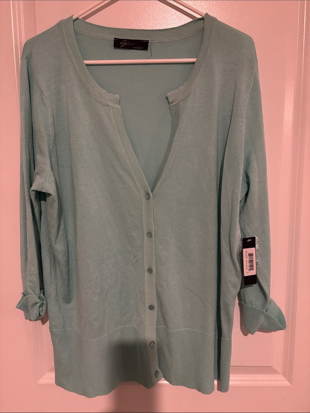 Source Unknown Mint Green Button-Front Cardigan